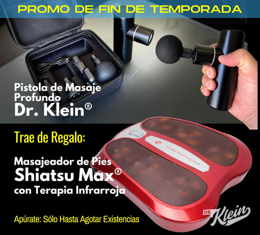 (2x1) Pistola de Masaje Profundo Dr. Klein® + Masajeador de Pies Shiatsu Max®